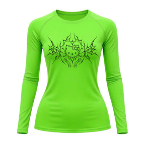 Camiseta Compressão Uv Manga Longa Cyber Tribal Black Heart Hello Kitty Rash Guard