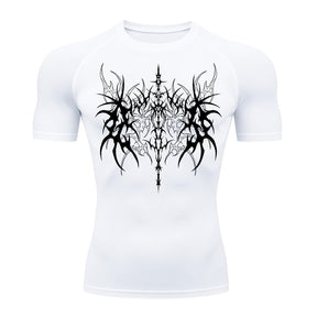 Camiseta Compressão Uv 50+ Manga Curta Cyber Tribal Dark Vanguard Rash Guard camisa