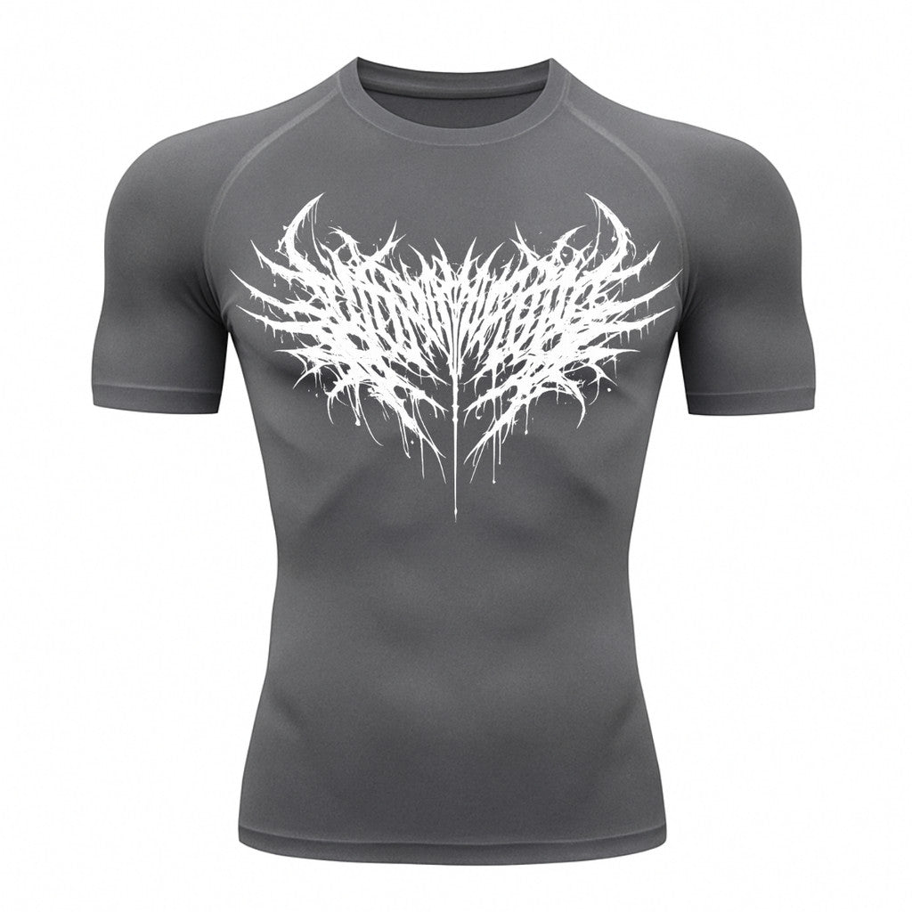 Camiseta Compressão Uv Manga Curta Cyber Tribal Night Reaper Oblivion Rash Guard