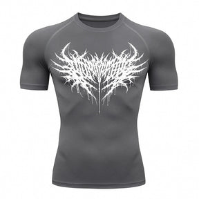 Camiseta Compressão Uv Manga Curta Cyber Tribal Night Reaper Oblivion Rash Guard