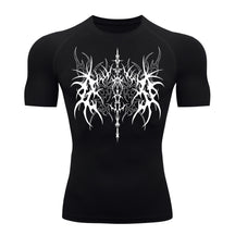 Camiseta Compressão Uv 50+ Manga Curta Cyber Tribal Dark Vanguard Rash Guard camisa