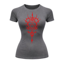 Camiseta Compressão Uv Manga Curta Cyber Tribal Iron Hearth Dark Rash Guard