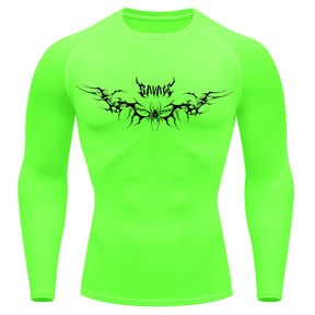 Camiseta Compressão Uv Manga Longa Cyber Tribal Savage Spider Wings Rash Guard