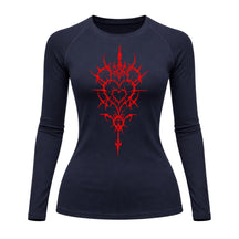 Camiseta Compressão Uv Manga Longa Cyber Tribal Iron Heart Dark Rash Guard