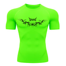 Camiseta Compressão Uv Manga Curta Cyber Tribal Savage Spider Wings Rash Guard