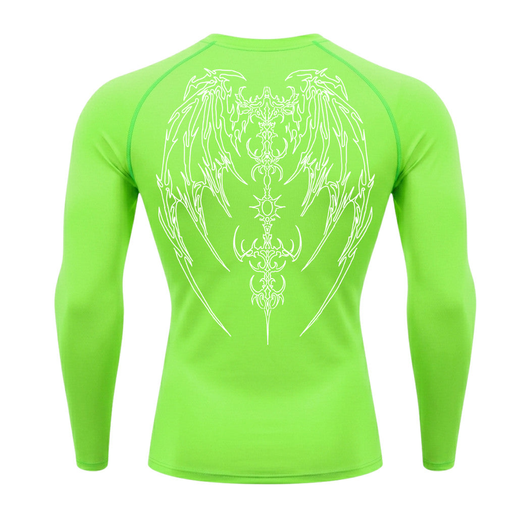 Camiseta Compressão Uv Manga Longa Cyber Tribal Phantom Wings Rash Guard
