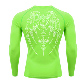 Camiseta Compressão Uv Manga Longa Cyber Tribal Phantom Wings Rash Guard