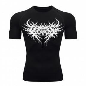 Camiseta Compressão Uv Manga Curta Cyber Tribal Night Reaper Oblivion Rash Guard