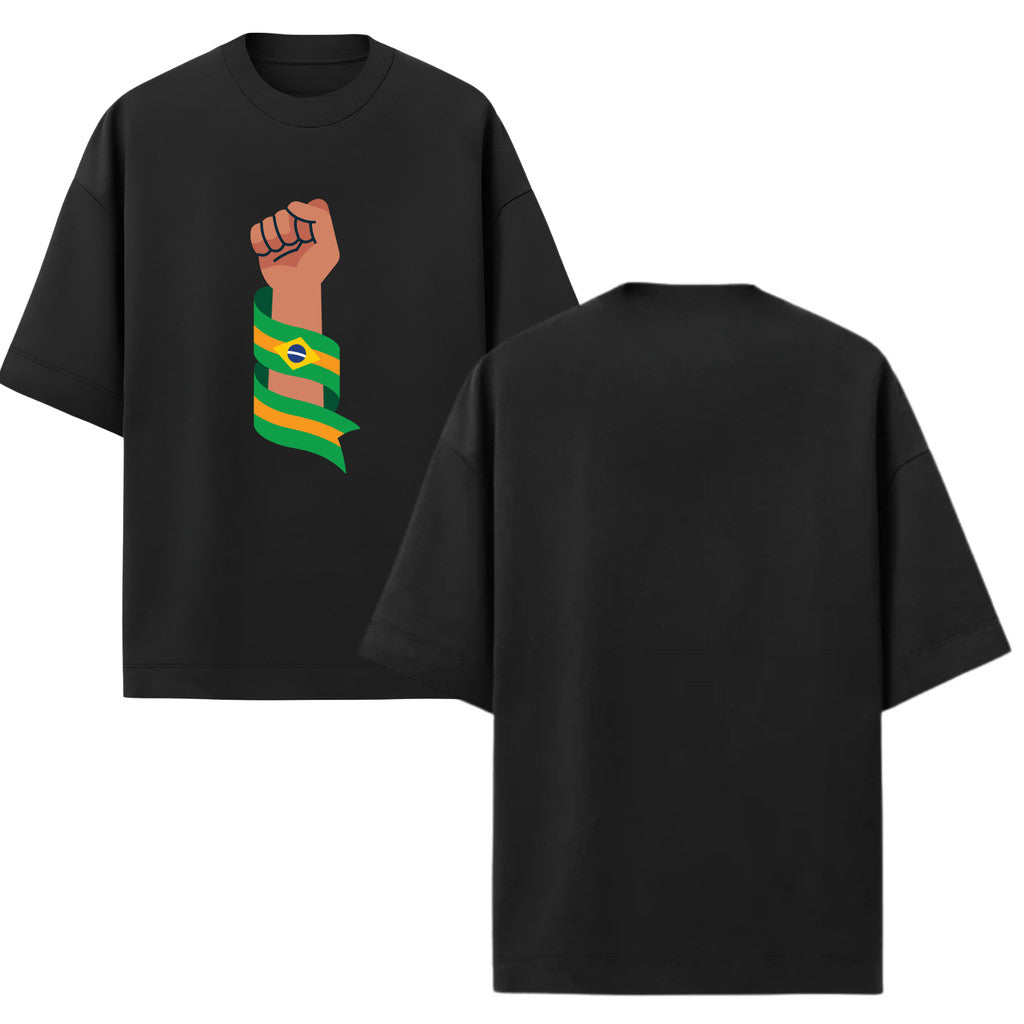 Camiseta Oversized Manga Curta Força Brasil Brasileiro Varias Cores