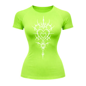 Camiseta Compressão Uv Manga Curta Cyber Tribal Iron Hearth Dark Rash Guard