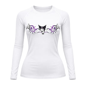 Camiseta Compressão Uv Manga Longa Cyber Tribal Kuromi Hello Kitty Rash Guard