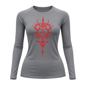 Camiseta Compressão Uv Manga Longa Cyber Tribal Iron Heart Dark Rash Guard
