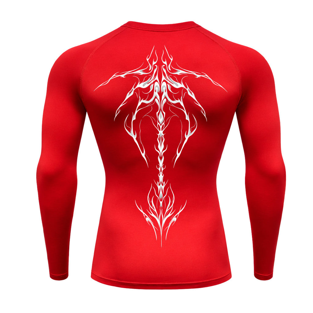 Camiseta Compressão Uv Manga Longa Cyber Tribal Unbreakable Dark Spine Rash Guard