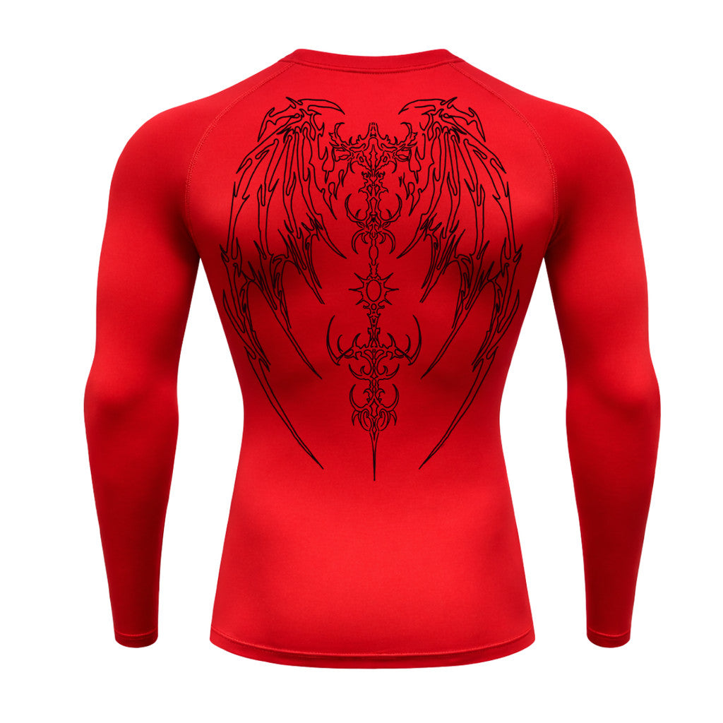 Camiseta Compressão Uv Manga Longa Cyber Tribal Phantom Wings Rash Guard