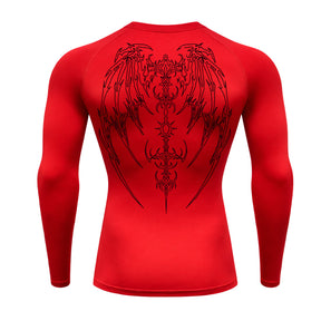 Camiseta Compressão Uv Manga Longa Cyber Tribal Phantom Wings Rash Guard