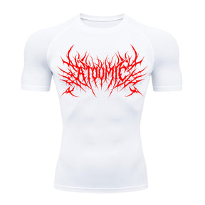 Camiseta Compressão Uv Manga Curta Cyber Tribal Atoomic Invoke Shadow Rash Guard