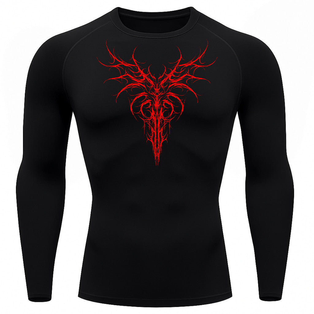 Camiseta Compressão Uv 50+ Manga Longa Cyber Tribal Dark Instinct Rash Guard
