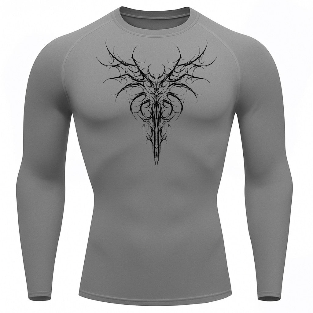 Camiseta Compressão Uv 50+ Manga Longa Cyber Tribal Dark Instinct Rash Guard