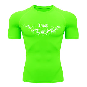 Camiseta Compressão Uv Manga Curta Cyber Tribal Savage Spider Wings Rash Guard