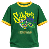 Camiseta Algodão Manga Curta Gola E Manga Colorida UV Atoomic Sabor Brasil Edition Copa