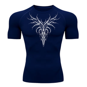 Camiseta Compressão Uv 50+ Manga Curta Cyber Tribal Dark Instinct Rash Guard
