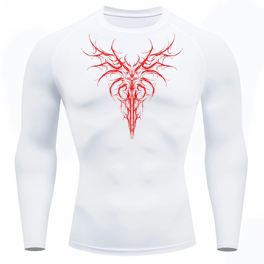 Camiseta Compressão Uv 50+ Manga Longa Cyber Tribal Dark Instinct Rash Guard