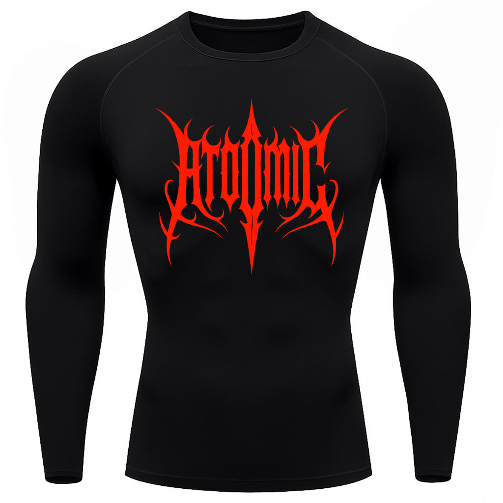 Camiseta Compressão Uv Manga Longa Cyber Tribal Atoomic Imperium Dark Rash Guard