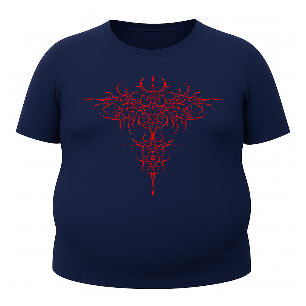 Camiseta Plus Size Uv 50+ Manga Curta Cyber Tribal Savage Emblem Rash Guard