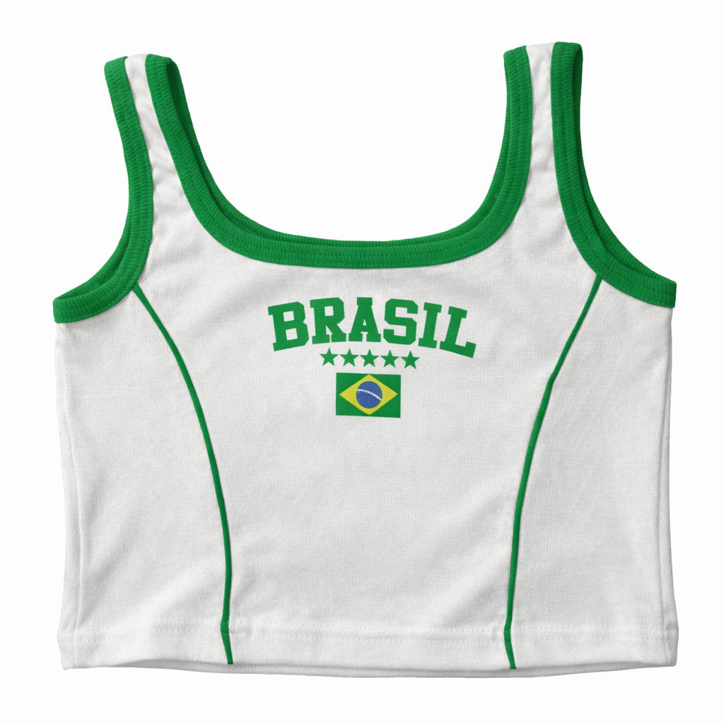 Regata Cropped Feminino Brasil Várias Cores Copa 2026