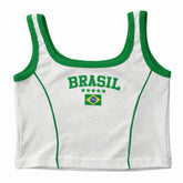 Regata Cropped Feminino Brasil Várias Cores Copa 2026