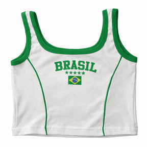 Regata Cropped Feminino Brasil Várias Cores Copa 2026