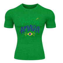 Camiseta Compressão Manga Curta Proteção UV 50+ Pátria Amada Brasil Varias Cores Rash Guard