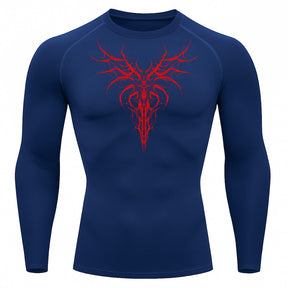 Camiseta Compressão Uv 50+ Manga Longa Cyber Tribal Dark Instinct Rash Guard