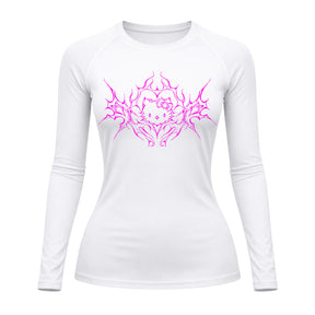 Camiseta Compressão Uv Manga Longa Cyber Tribal Black Heart Hello Kitty Rash Guard