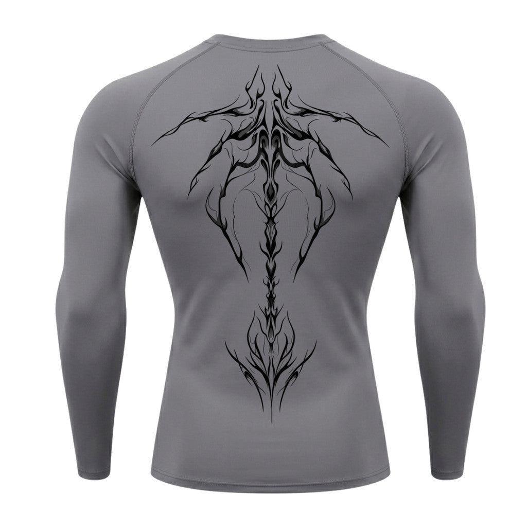 Camiseta Compressão Uv Manga Longa Cyber Tribal Unbreakable Dark Spine Rash Guard