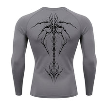 Camiseta Compressão Uv Manga Longa Cyber Tribal Unbreakable Dark Spine Rash Guard