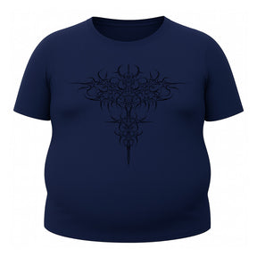 Camiseta Plus Size Uv 50+ Manga Curta Cyber Tribal Savage Emblem Rash Guard