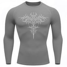 Camiseta Compressão Uv 50+ Manga Longa Cyber Tribal Savage Emblem Rash Guard