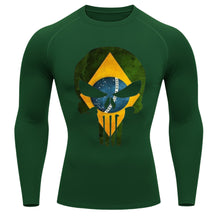 Camiseta Compressão Manga Longa UV Justiceiro Brasil Varias Cores Rash Guard