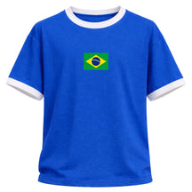 Camiseta Algodão Manga Curta Bandeira Do Brasil Camiseta Varias Cores