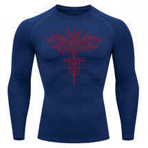 Camiseta Compressão Uv 50+ Manga Longa Cyber Tribal Savage Emblem Rash Guard