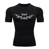 Camiseta Compressão Uv Manga Curta Cyber Tribal Savage Spider Wings Rash Guard