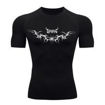 Camiseta Compressão Uv Manga Curta Cyber Tribal Savage Spider Wings Rash Guard