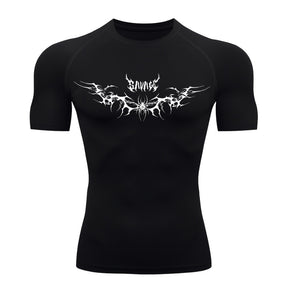 Camiseta Compressão Uv Manga Curta Cyber Tribal Savage Spider Wings Rash Guard