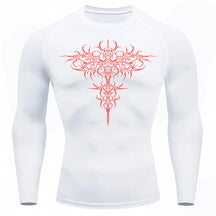 Camiseta Compressão Uv 50+ Manga Longa Cyber Tribal Savage Emblem Rash Guard