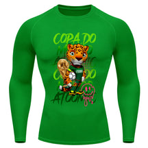 Camiseta Compressão Manga Longa UV Atoomic Onça Mascote Brasil Varias Cores Rash Guard
