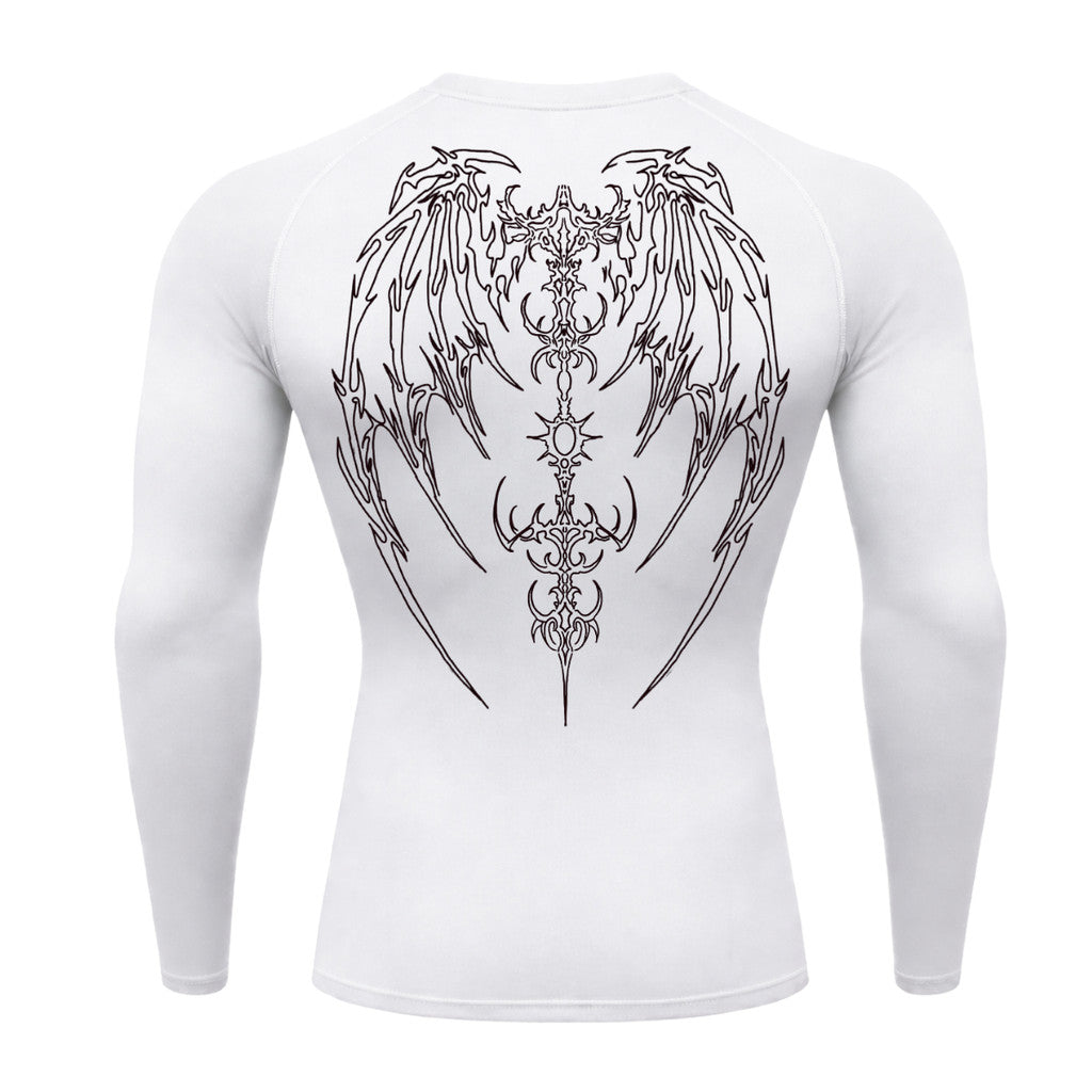 Camiseta Compressão Uv Manga Longa Cyber Tribal Phantom Wings Rash Guard