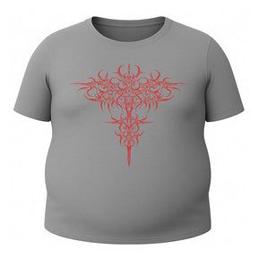 Camiseta Plus Size Uv 50+ Manga Curta Cyber Tribal Savage Emblem Rash Guard