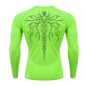 Camiseta Compressão Uv Manga Longa Cyber Tribal Chimera Spine Rash Guard