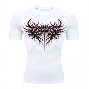 Camiseta Compressão Uv Manga Curta Cyber Tribal Night Reaper Oblivion Rash Guard